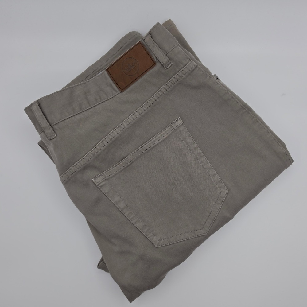 Peter Millar Pants Mens 38 Tan Fair Stained Cotton Twill Sateen Trousers EB